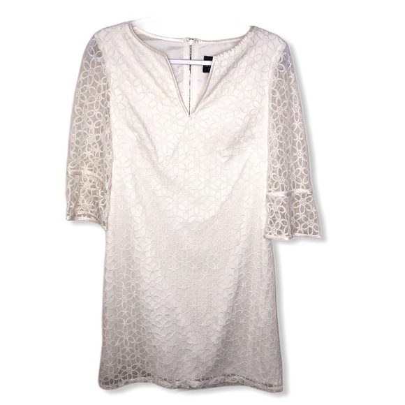 Adrianna Papell White Floral Embroidered Dress 6 - Picture 2 of 12